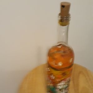 Hand painted light bottle home decor garden art brand new